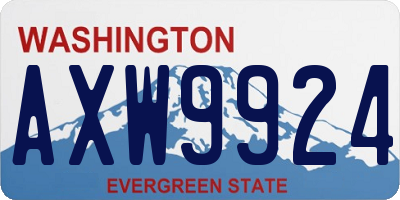 WA license plate AXW9924