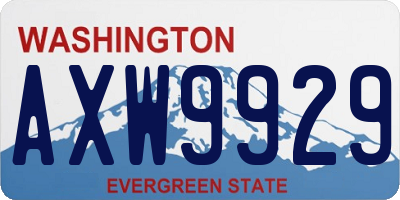 WA license plate AXW9929