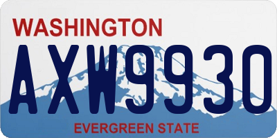 WA license plate AXW9930