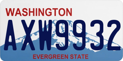 WA license plate AXW9932