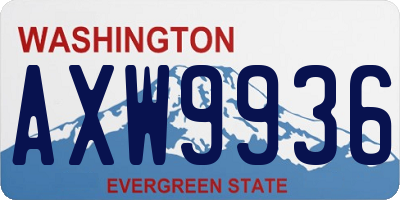 WA license plate AXW9936