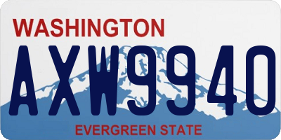 WA license plate AXW9940