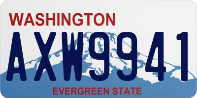 WA license plate AXW9941