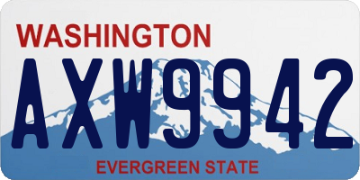 WA license plate AXW9942