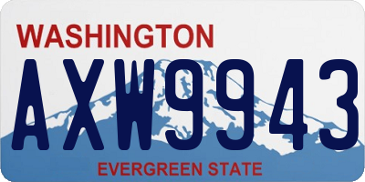 WA license plate AXW9943