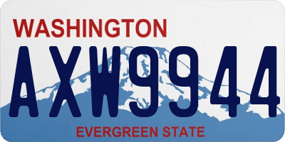 WA license plate AXW9944