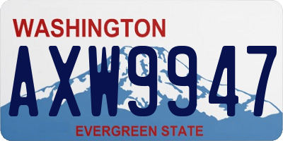 WA license plate AXW9947
