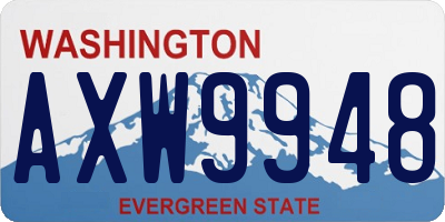 WA license plate AXW9948