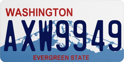 WA license plate AXW9949