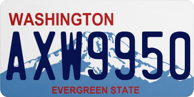 WA license plate AXW9950
