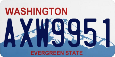 WA license plate AXW9951