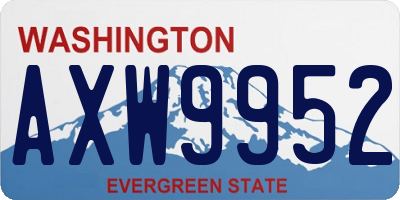 WA license plate AXW9952