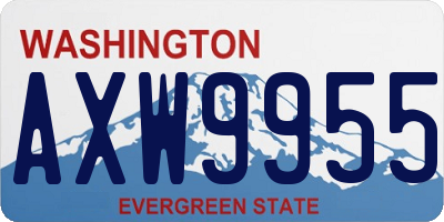 WA license plate AXW9955