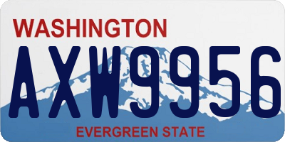 WA license plate AXW9956