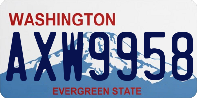 WA license plate AXW9958