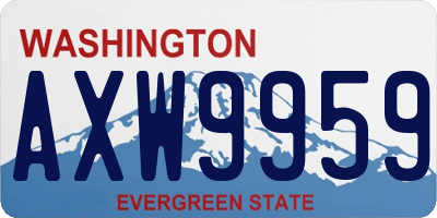 WA license plate AXW9959