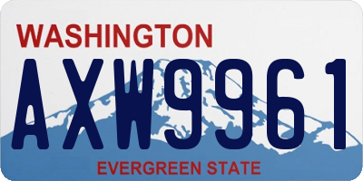 WA license plate AXW9961