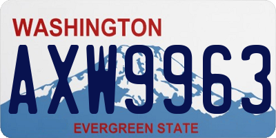 WA license plate AXW9963
