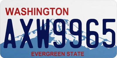 WA license plate AXW9965
