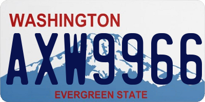 WA license plate AXW9966