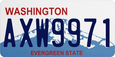 WA license plate AXW9971