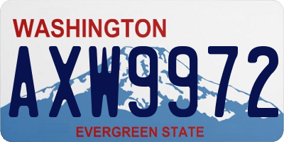 WA license plate AXW9972
