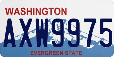 WA license plate AXW9975