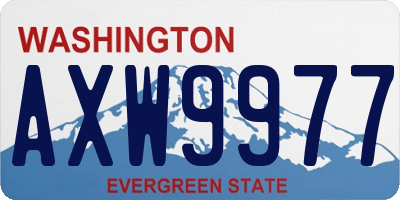 WA license plate AXW9977