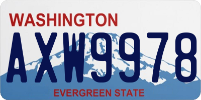 WA license plate AXW9978