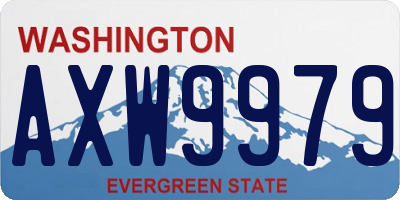 WA license plate AXW9979