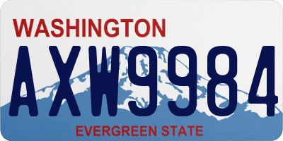 WA license plate AXW9984