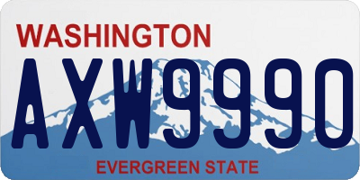 WA license plate AXW9990