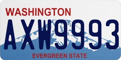 WA license plate AXW9993