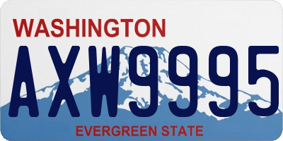 WA license plate AXW9995