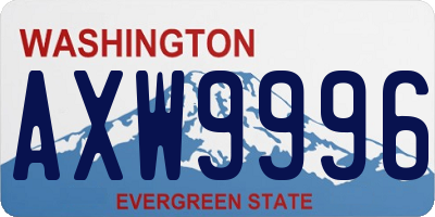 WA license plate AXW9996