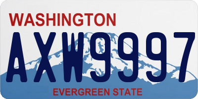 WA license plate AXW9997