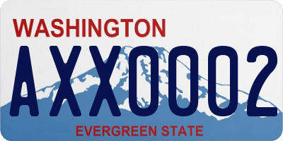 WA license plate AXX0002