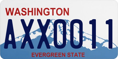 WA license plate AXX0011