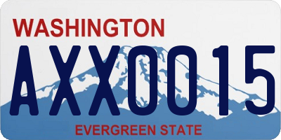 WA license plate AXX0015
