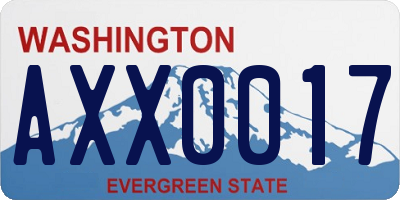 WA license plate AXX0017