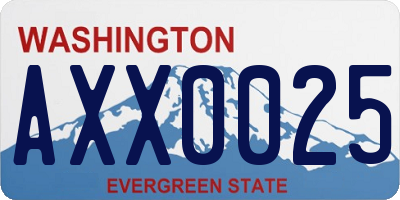WA license plate AXX0025