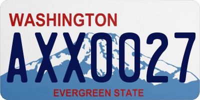 WA license plate AXX0027