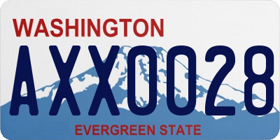 WA license plate AXX0028
