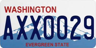 WA license plate AXX0029