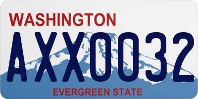 WA license plate AXX0032