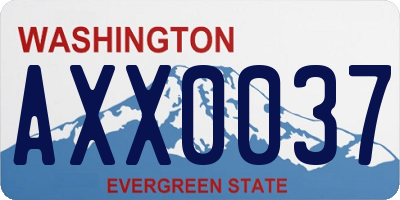 WA license plate AXX0037