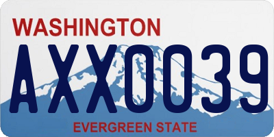 WA license plate AXX0039