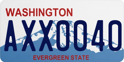 WA license plate AXX0040