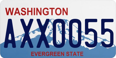 WA license plate AXX0055