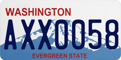 WA license plate AXX0058